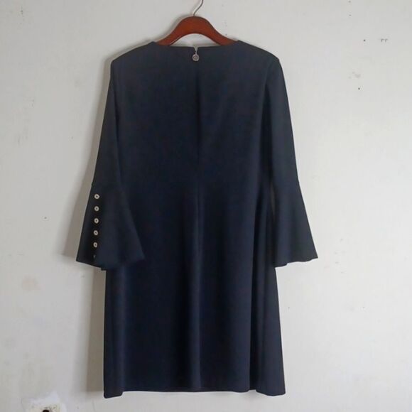 Tommy Hilfiger Black Sheath Dress with Bell Sleeves - Picture 4 of 16